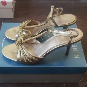 Gold Nine West heels
